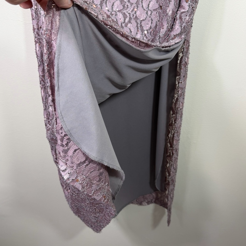 Sequin Lace Maxi Dress in Dusty Purple - Picture 5 of 9